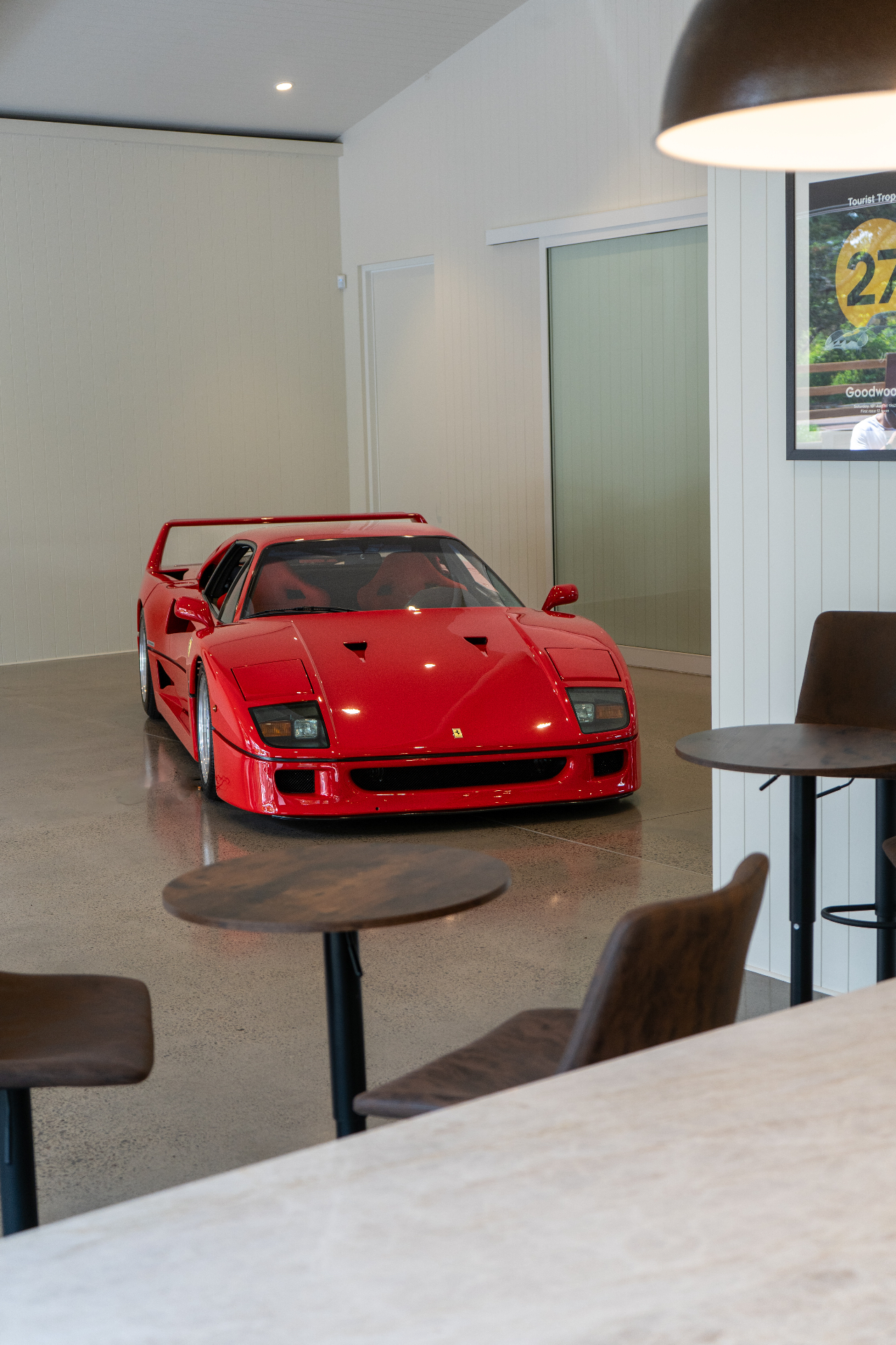 Ferrari F40 in showroom